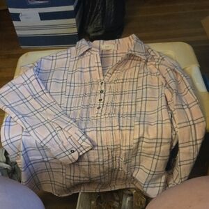 LOFT Pink Plaid Women's Top